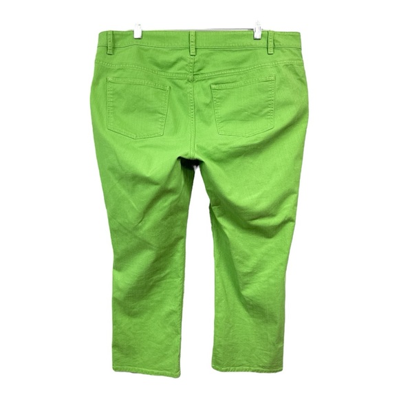 Talbots Women's 16W W-Signature Crop Flare Capri Jeans Lime Green Cotton Stretch - Picture 2 of 5